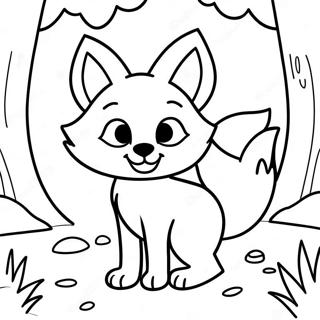 Pagina Para Colorir Do Fofo Raposo De Desenho Animado Na Floresta 48975-40684