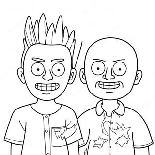 Pagina Para Colorir Do Beavis E Butthead Em Fantasias Engracadas 48995-40699