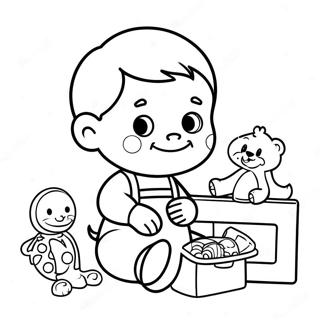 Pagina Para Colorir Do Fofo Bebe John Brincando Com Brinquedos 49035-40729