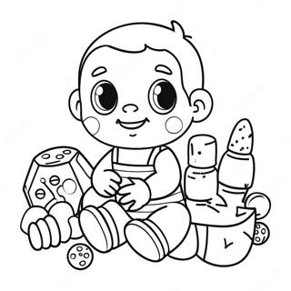 Pagina Para Colorir Do Fofo Bebe John Brincando Com Brinquedos 49035-40731