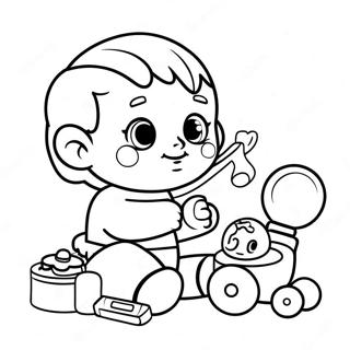 Pagina Para Colorir Do Fofo Bebe John Brincando Com Brinquedos 49035-40732