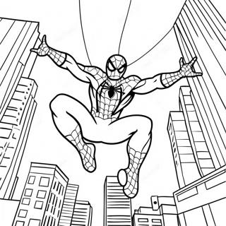 Pagina Para Colorir Do Homem Aranha Balancando Pela Cidade 49045-40737