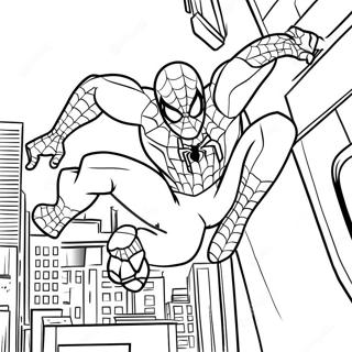 Pagina Para Colorir Do Homem Aranha Balancando Pela Cidade 49045-40738