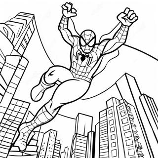 Pagina Para Colorir Do Homem Aranha Balancando Pela Cidade 49045-40739