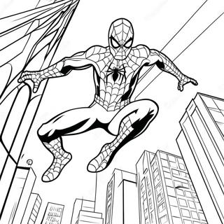 Pagina Para Colorir Do Homem Aranha Balancando Pela Cidade 49045-40740