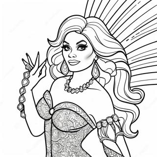 Pagina Para Colorir De Uma Drag Queen Fabuleux Em Fantasia Brilhante 49055-40758