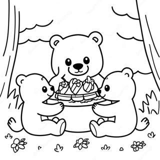 Pagina Para Colorir Do Piquenique Da Linda Familia Urso 49085-40769