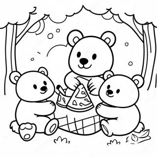 Pagina Para Colorir Do Piquenique Da Linda Familia Urso 49085-40770