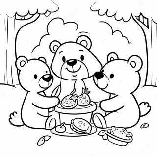 Pagina Para Colorir Do Piquenique Da Linda Familia Urso 49085-40771