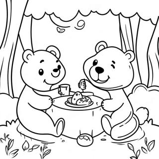 Pagina Para Colorir Do Piquenique Da Linda Familia Urso 49085-40772