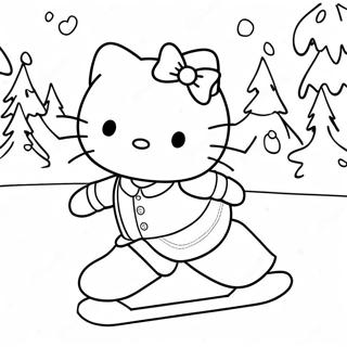 Hello Kitty Patinando No Gelo Páginas Para Colorir