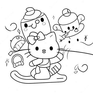 Pagina Para Colorir Hello Kitty Patinando No Gelo Com Amigos 49205-40865