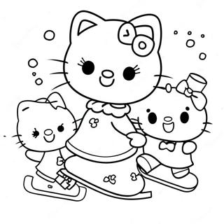 Pagina Para Colorir Hello Kitty Patinando No Gelo Com Amigos 49205-40868