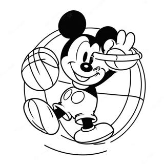 Pagina Para Colorir Mickey Mouse Enterrando Uma Bola De Basquete 49355-40989