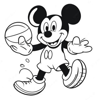 Pagina Para Colorir Mickey Mouse Enterrando Uma Bola De Basquete 49355-40990