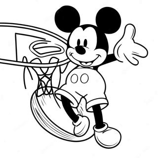 Pagina Para Colorir Mickey Mouse Enterrando Uma Bola De Basquete 49355-40991