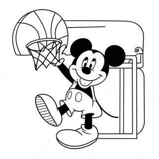 Pagina Para Colorir Mickey Mouse Enterrando Uma Bola De Basquete 49355-40992