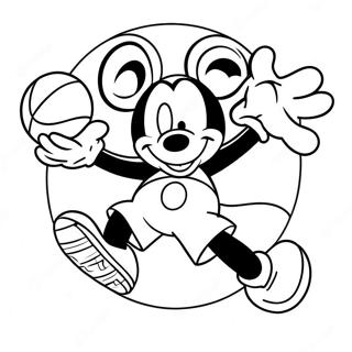 Pagina Para Colorir Mickey Mouse Enterrando Uma Bola De Basquete 49355-41186