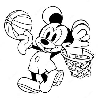 Pagina Para Colorir Mickey Mouse Enterrando Uma Bola De Basquete 49355-41187