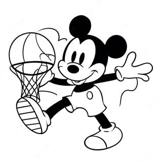 Pagina Para Colorir Mickey Mouse Enterrando Uma Bola De Basquete 49355 41188