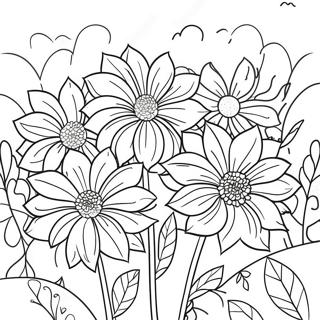 Pagina Para Colorir Do Bonito Jardim De Dalia 49565-41146