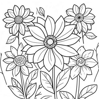 Pagina Para Colorir Do Bonito Jardim De Dalia 49565-41147