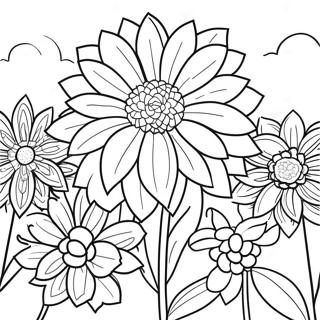 Pagina Para Colorir Do Bonito Jardim De Dalia 49565-41148