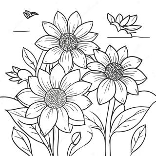 Pagina Para Colorir Do Bonito Jardim De Dalia 49565-41354