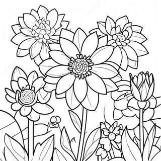 Pagina Para Colorir Do Bonito Jardim De Dalia 49565 41356