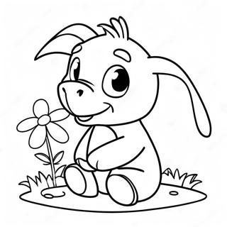 Pagina Para Colorir Do Eeyore Bebe Fofo Com Flores 49745-41521