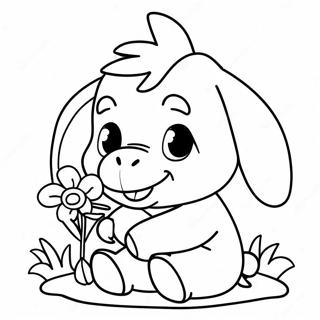 Pagina Para Colorir Do Eeyore Bebe Fofo Com Flores 49745-41522