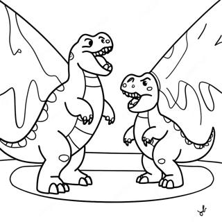 Pagina Para Colorir Dinossauros Lutando Na Arena 49804-41538