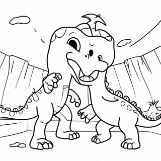 Pagina Para Colorir Dinossauros Lutando Na Arena 49804-41540