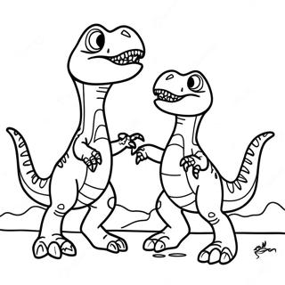 Pagina Para Colorir Batalha Entre T Rex E Velociraptor 49805-41549