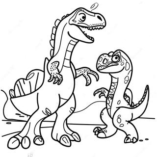 Pagina Para Colorir Batalha Entre T Rex E Velociraptor 49805-41552