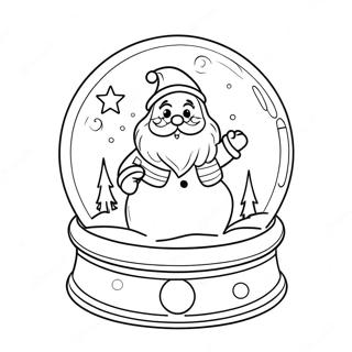 Pagina Para Colorir Do Globo De Neve Magico Com O Papai Noel 5003-4016