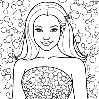 Pagina Para Colorir De Dove Cameron Em Um Vestido Brilhante 50055-41750