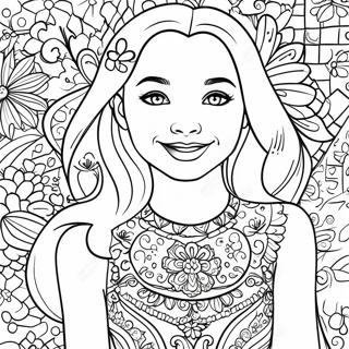 Pagina Para Colorir De Dove Cameron Em Um Vestido Brilhante 50055-41752