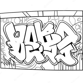 Pagina Para Colorir Da Parede De Graffiti Hip Hop Colorido 50195-41857