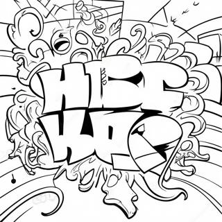 Pagina Para Colorir Da Parede De Graffiti Hip Hop Colorido 50195-41860