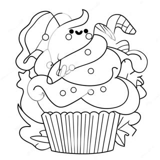 Cupcake De Halloween Páginas Para Colorir