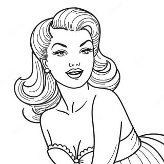 Pagina Para Colorir Garota Pin Up Vintage 50335-41970