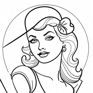 Pagina Para Colorir Garota Pin Up Vintage 50335-41972