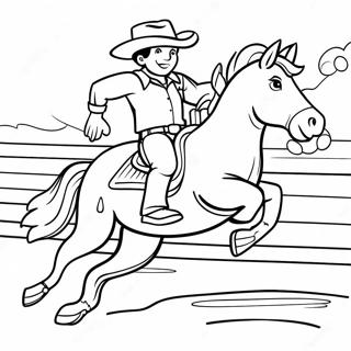 Pagina Para Colorir Do Cowboy Montando Um Cavalo Selvagem 5033-4037