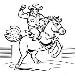 Pagina Para Colorir Do Cowboy Montando Um Cavalo Selvagem 5033-4038