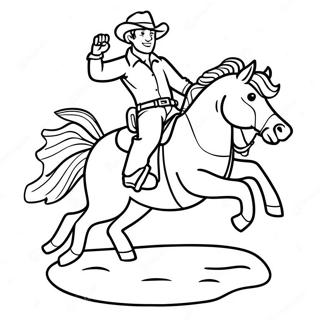 Pagina Para Colorir Do Cowboy Montando Um Cavalo Selvagem 5033-4039