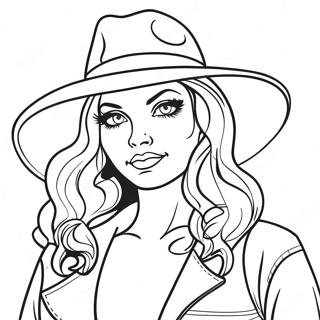 Pagina Para Colorir Garota Gangster Legal Com Chapeu 50345-41978