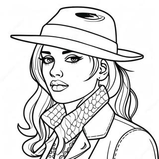 Pagina Para Colorir Garota Gangster Legal Com Chapeu 50345-41980