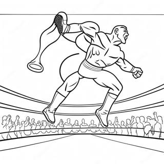 Pagina Para Colorir Lutador Da Wwe Pulando Em Oponente 50355-41986