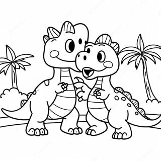 Pagina Para Colorir Dinossauro Lutando 50364-41990